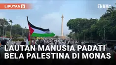 Ribuan Demonstran Ramaikan Aksi Bela Palestina di Monas