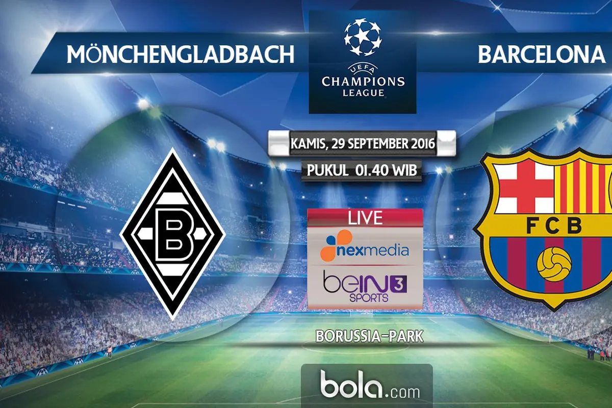 Liga Champions_Borussia Monchengladbach vs Barcelona (Bola.com/Adreanus TItus)