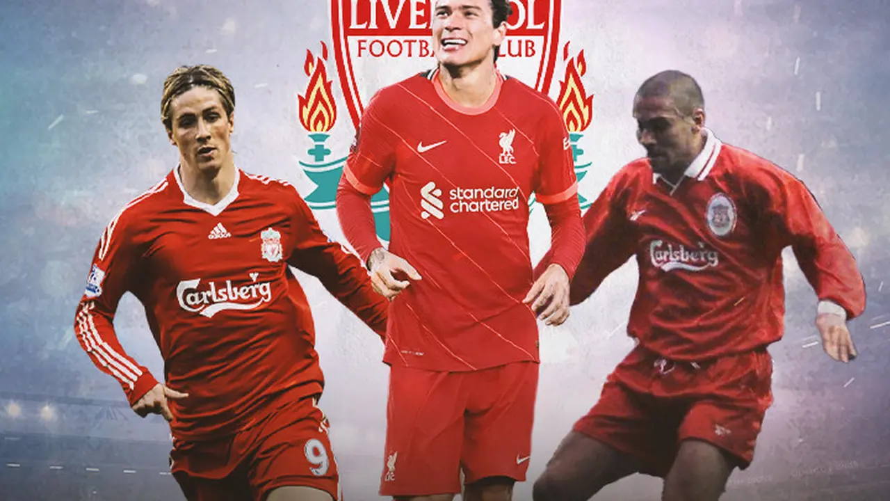 Ilustrasi Fernando Torres, Darwin Nunez, Stan Collymore