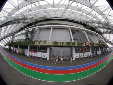 Suasana Stadion Nasional Singapura jelang SEA Games 2015. Senin (1/6). (Bola.com/Arief Bagus)