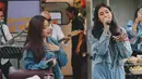 Satu momen menarik Ketika Brisia Jodie berduet bernyanyi Bersama Maudy Ayunda yang juga memadukan jaket denimnya dengan celana panjang biru. [Foto: Instagram/brisiajodie96]