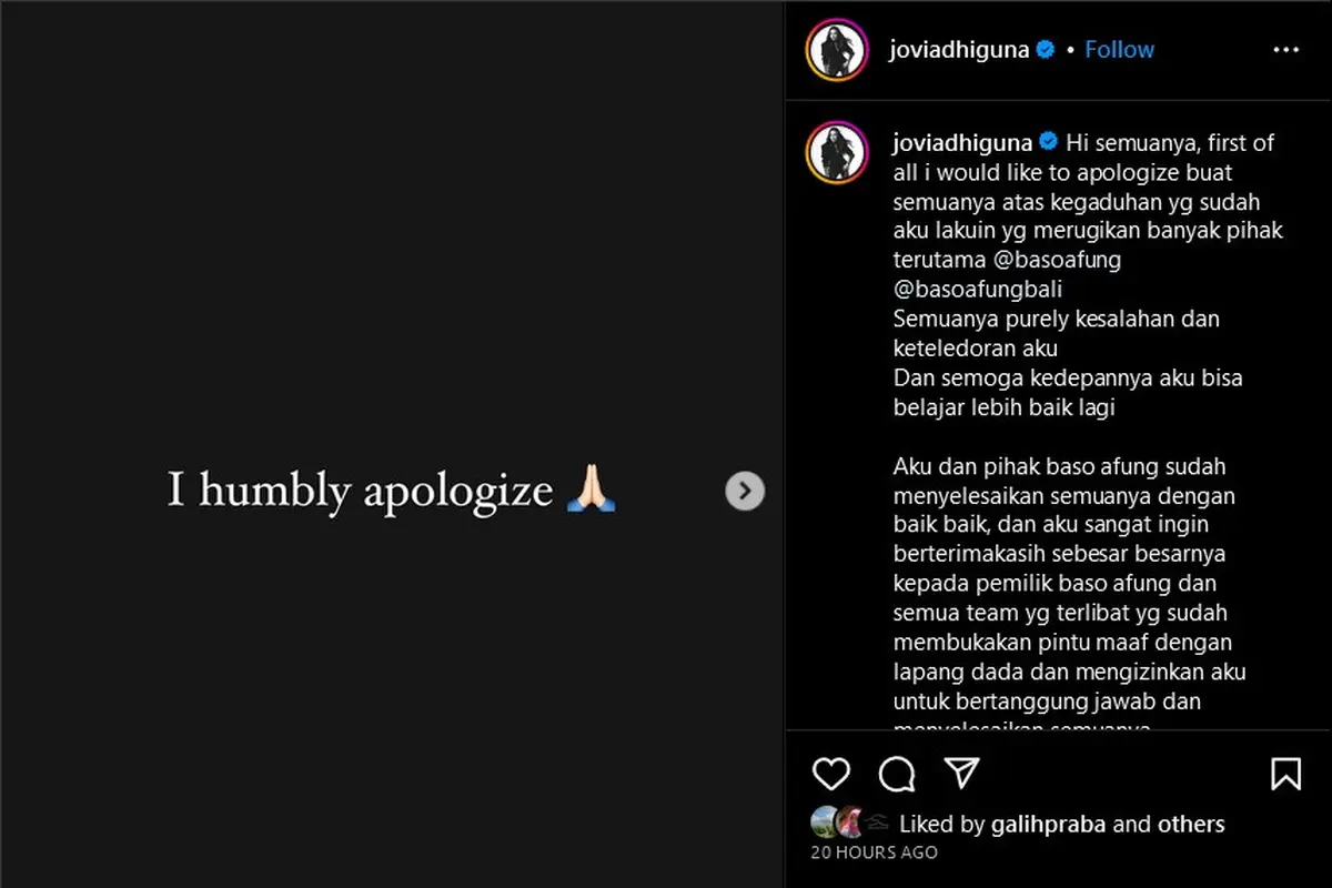 Jovi Adhiguna Minta Maaf Setelah Makan Bakso Campur Krupuk Babi, Banjir Dukungan