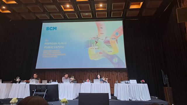 Paparan publik PT Surya Citra Media Tbk (SCMA), Rabu (14/6/2023). (Foto: Liputan6.com/Agustina M)