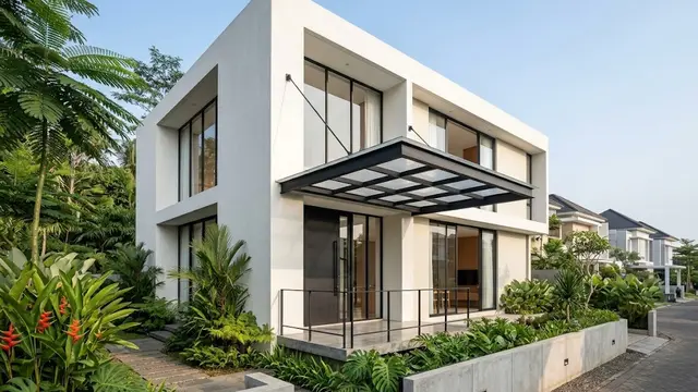 Kanopi Tanpa Tiang yang Membuat Teras Terlihat Luas