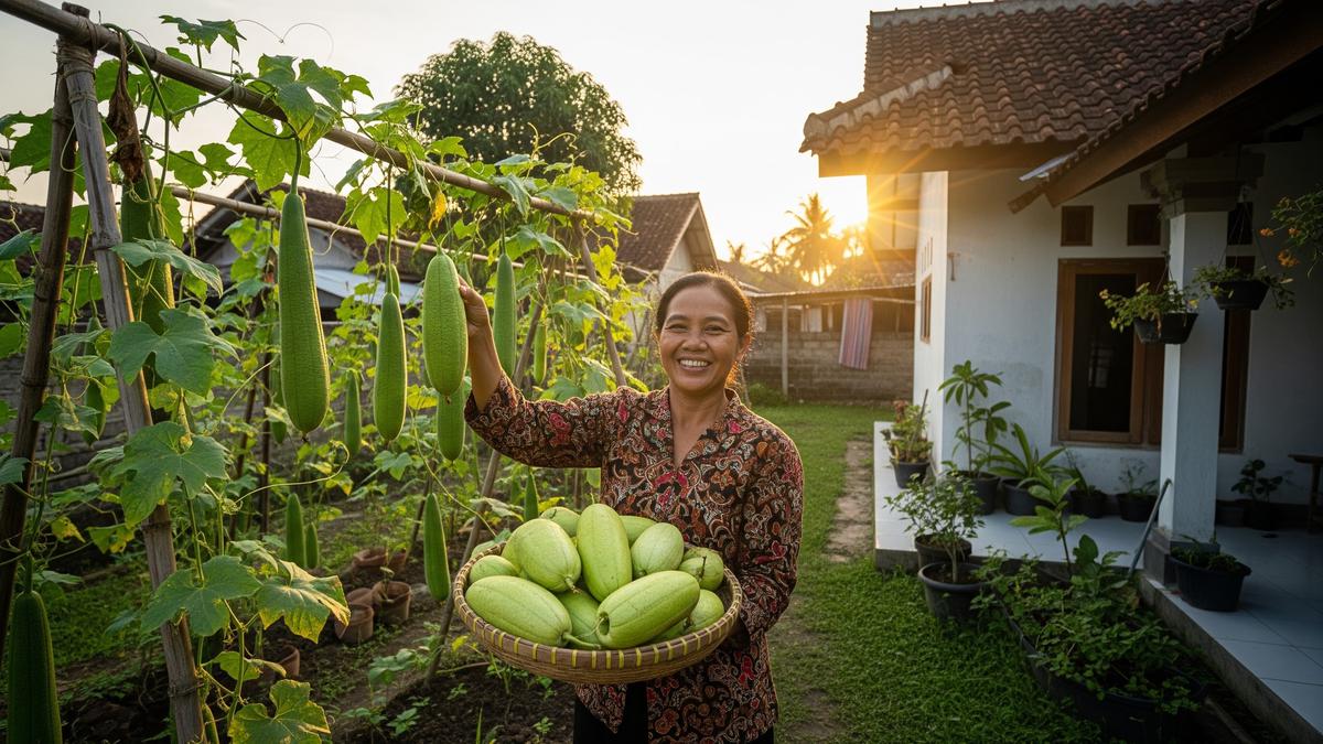 Cara Membuat Kebun Gambas dari Ember Bekas dan Tali Rambat agar Cepat Panen