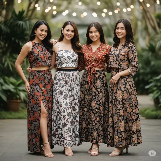 Model Batik Wanita Maxi Skirt. Foto: Gemini