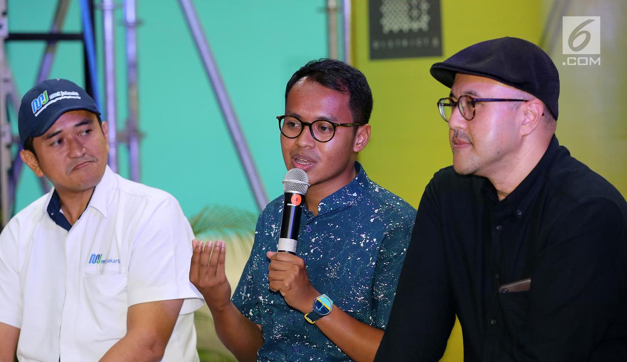 SVP Operations and Traffic Lazada Indonesia Haikal Bekti Anggoro memberi keterangan pers BrightspotMRKT 10 Year Anniversary di Distric 8 SCBD Jakarta, (17/9/2019). Brightspot merupakan platform untuk mendukung kreativitas anak muda dalam industri fashion hingga seni. (Liputan6.com/Fery Pradolo)