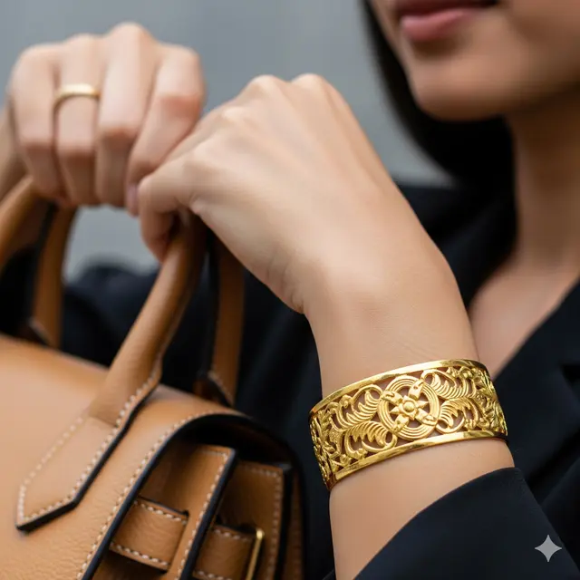 Model Gelang Emas 23 Karat 15 Gram dengan Motif Klasik