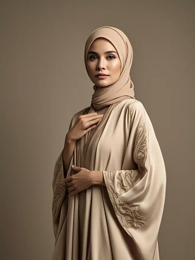 Model Gamis Kaftan Kekinian untuk Wanita Usia 40-an