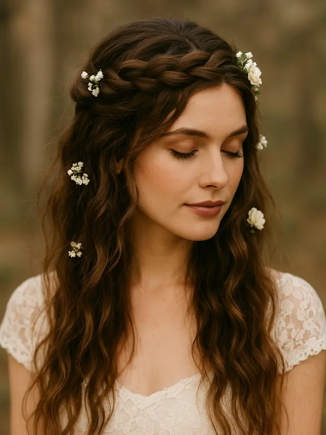 Model Rambut Kepang Mahkota untuk Pesta