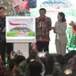 Presiden Jokowi didampingi Menteri PUPR Basuki Hadimuljono, Menteri BUMN Rini Soemarno, dan Dirut PT BTN (Persero) Tbk Maryono membuka pameran perumahan nasional Indonesia Property Expo 2017 di JCC Senayan, Jumat (11/8). (Liputan6.com/Angga Yuniar)