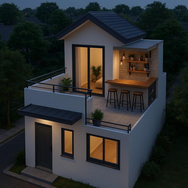 7 Model Rumah Rooftop Mini untuk Lahan 5x12, Cuma Butuh Sedikit ...