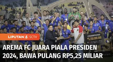 Arema FC kembali keluar sebagai Juara Piala Presiden 2024 setelah menumbangkan Borneo FC dalam adu penalti dengan skor 5-4. Transparansi dan fair play di Piala Presiden menjadi tonggak sejarah perkembangan sepak bola Indonesia.