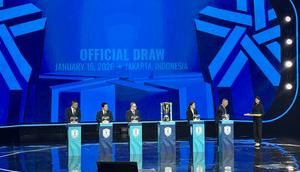 Prosesi pengundian grup untuk ajang ASEAN Championship 2026 di Jakarta, Kamis (15/1/2026). (Liputan6.com/Melinda Indrasari)