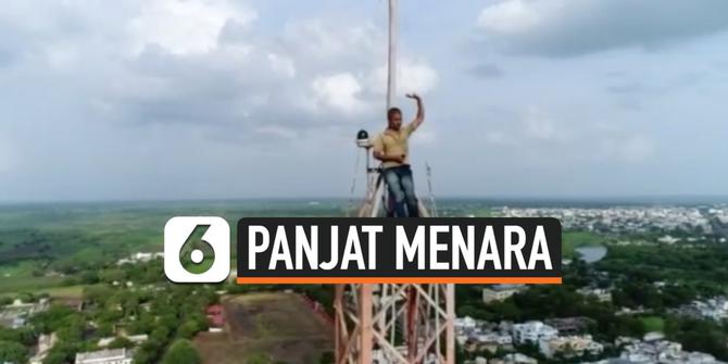 VIDEO: Bertengkar dengan Istri, Suami Panjat Menara Setinggi 91 Meter