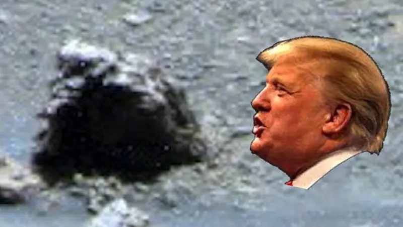 Penampakan 'wajah' Trump di permukaan Mars