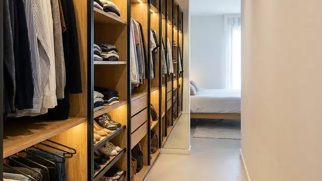 Desain Walk-In Closet di Kamar Sempit