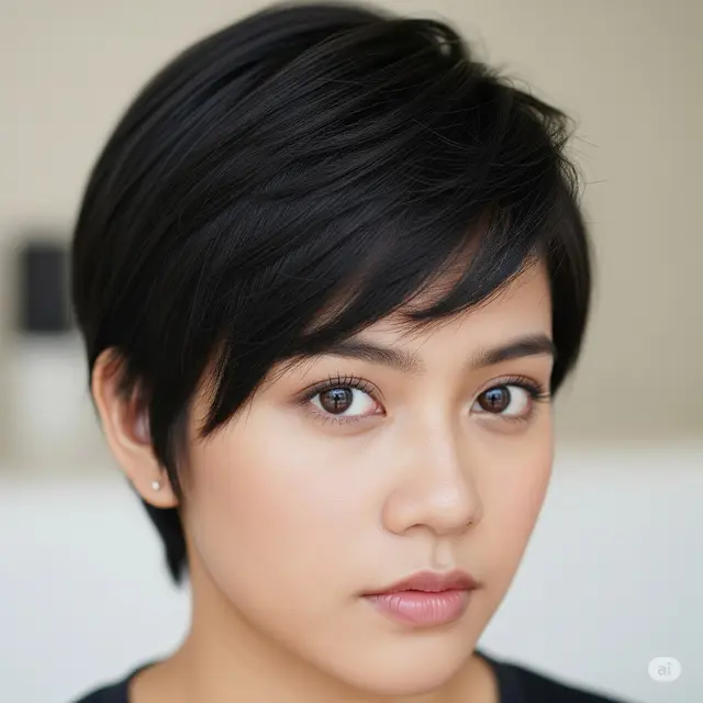 Inspirasi Rambut Pendek Anti Ribet untuk Wajah Bulat. Foto: Gemini