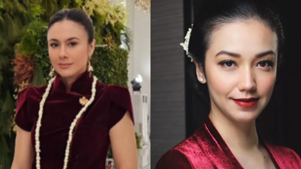 Pesona Wulan Guritno dan Velove Vexia Kompak Dibalut Kebaya Merah Berbahan Velvet saat Hadir di Upacara Kemerdekaan RI ke-80