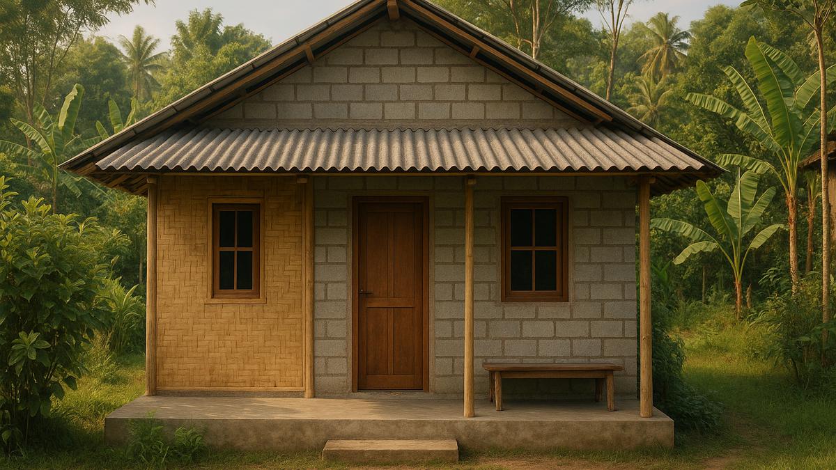 7 Model Rumah Sederhana Batako dengan Dinding Anyaman Bambu di Desa