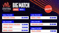 Jadwal Live Streaming Women’s VNL 2023 Week 3 di Vidio, 27 Juni - 2 Juli 2023. (Sumber : dok. vidio.com)