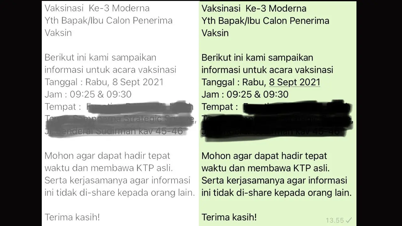 Hoaks undangan vaksinasi Covid-19 ketiga atau booster menyebar di sosial media