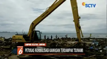 Petugas gabungan kerahkan 34 alat berat untuk normalisasi Lampung Selatan yang terdampak tsunami.