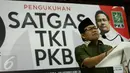 Ketum DPP PKB, Muhaimin Iskandar memberikan sambutan saat pelantikan Satuan Tugas TKI, Jakarta, Selasa (28/2). Satgas TKI nantinya juga bertugas membantu segala persoalan TKI lainnya yang belum teratasi secara maksimal. (Liputan6.com/Johan Tallo)