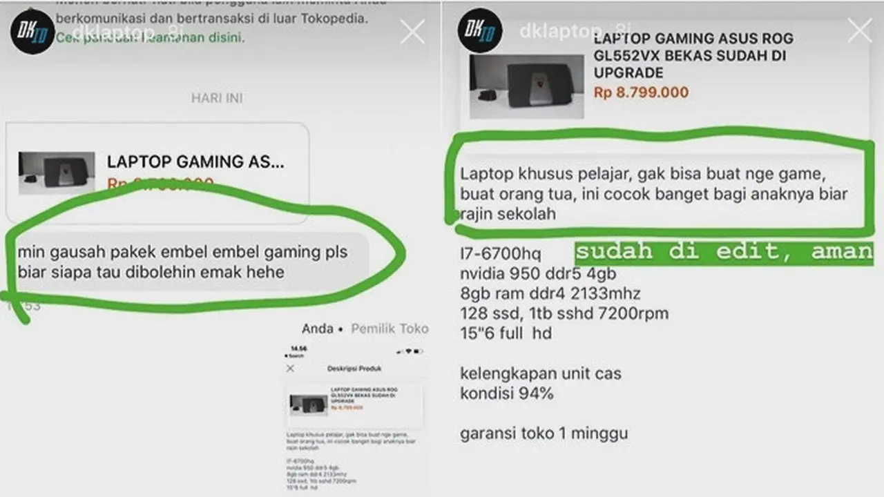 Chat Kocak Netizen Saat Mau Beli Laptop Gaming Ini Bikin Ketawa