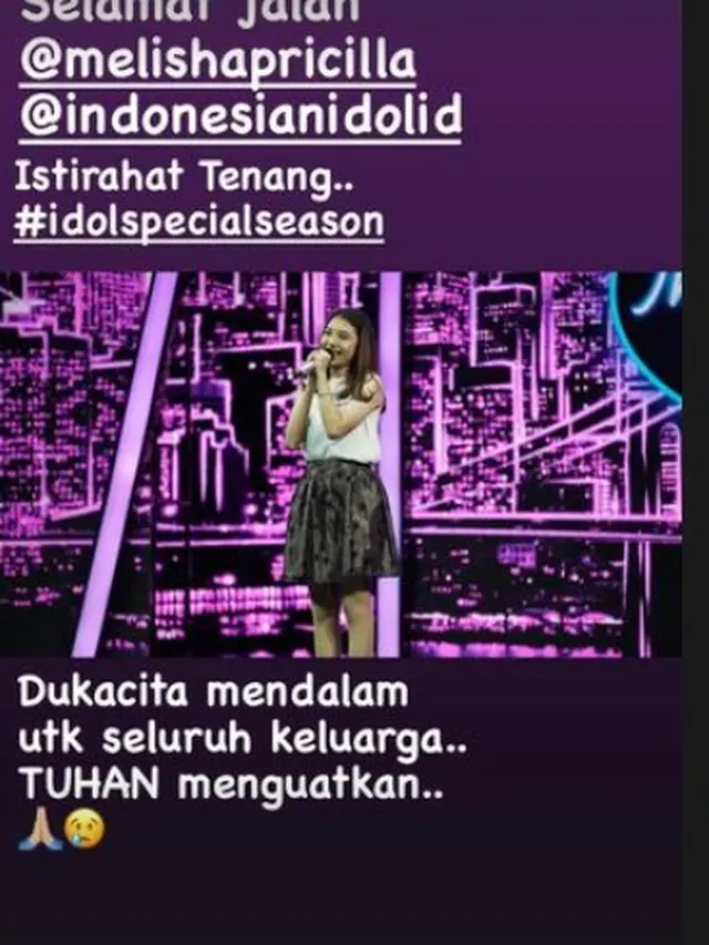 Ari Lasso juga ikut menyampaikan rasa duka cita atas kepergian Melisha Sidabutar.