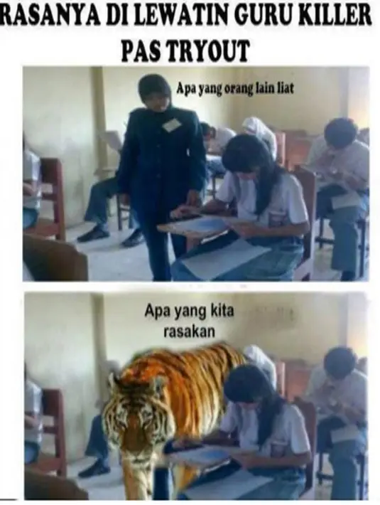 Bagaimana rasanya jika ujian diawasi guru yang galak? (Istimewa)
