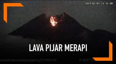 Rekaman CCTV menunjukan lava pijar keluar dari kawah Gunung Merapi.