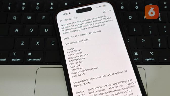 ChatGPT Dipakai untuk Menu Sahur hingga Ide Jualan Saat Ramadan 2026, Penggunaannya Naik 85 Persen. (Liputan6.com/ Yuslianson)