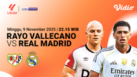 Live Streaming LaLiga 2025/26: Rayo Vallecano vs Real Madrid Eksklusif di Vidio