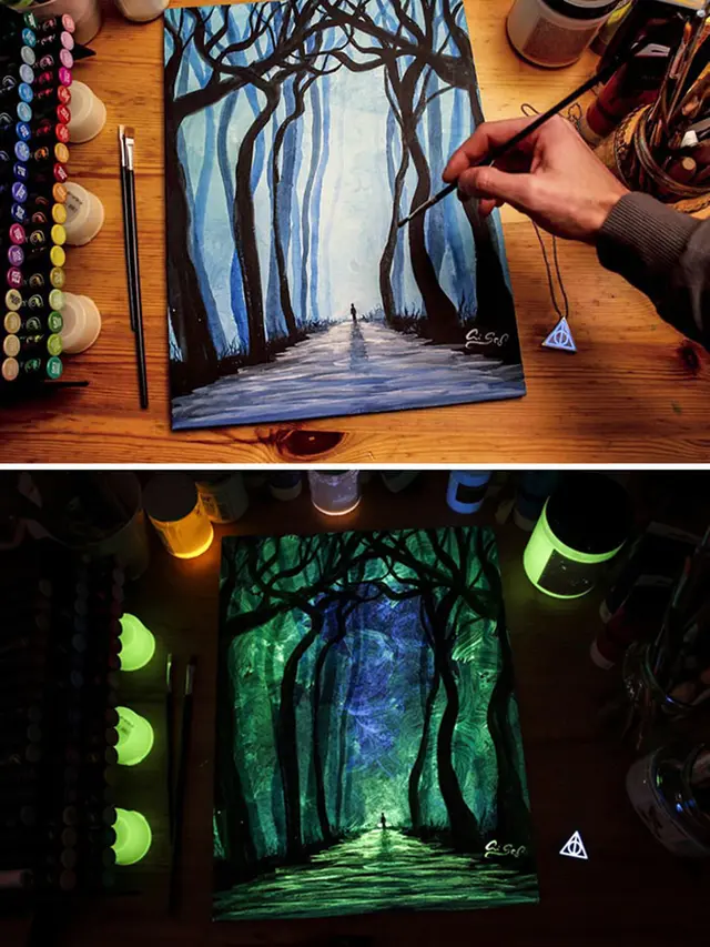 Pria Ini Pakai Tinta Lukisan 'Glowing in the Dark', 6 Hasilnya Keren Banget