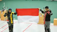 Fathur Gustafian dan Citra Dewi Resti, atlet menembak yang berhasil mempersembahkan medali emas SEA Games 2021 di nomor mixed team air rifle, Rabu (18/5/2022). (Dok. NOC Indonesia)