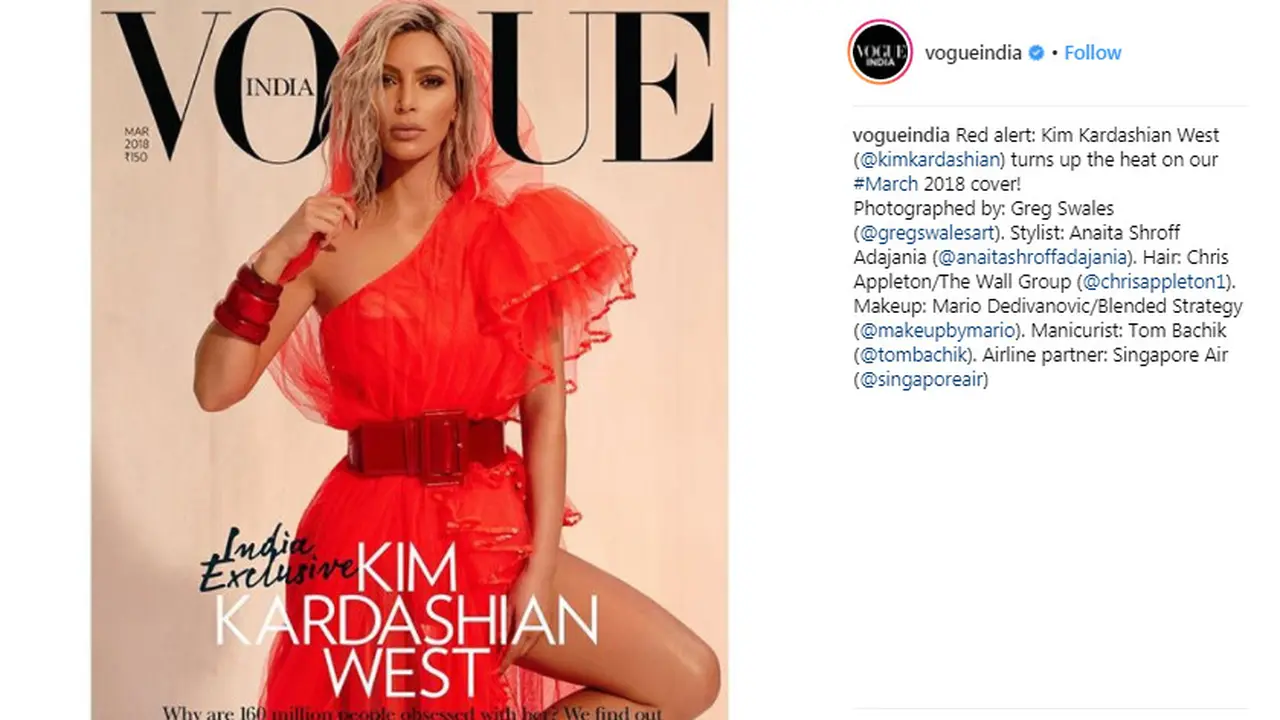 Kim Kardashian Dikecam Karena Jadi Cover Vogue India, Kenapa?