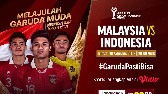 Jadwal Live Streaming Malaysia Vs Indonesia AFF U-23 di Vidio