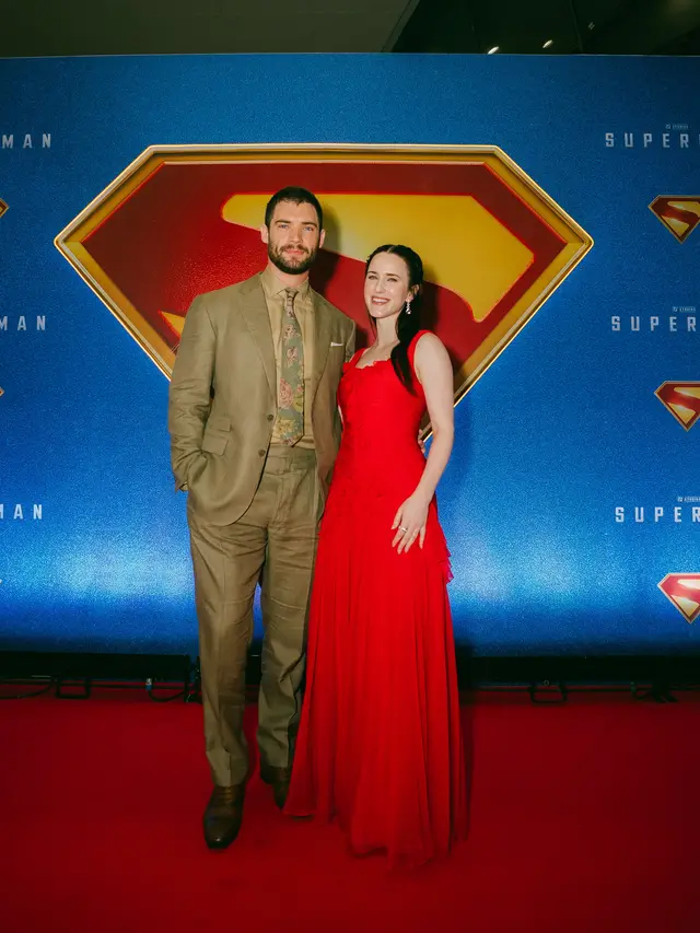 David Corenswet dan Rachel Brosnahan dalam media junket di Manila, Filipina. (dok. Warner Bros)