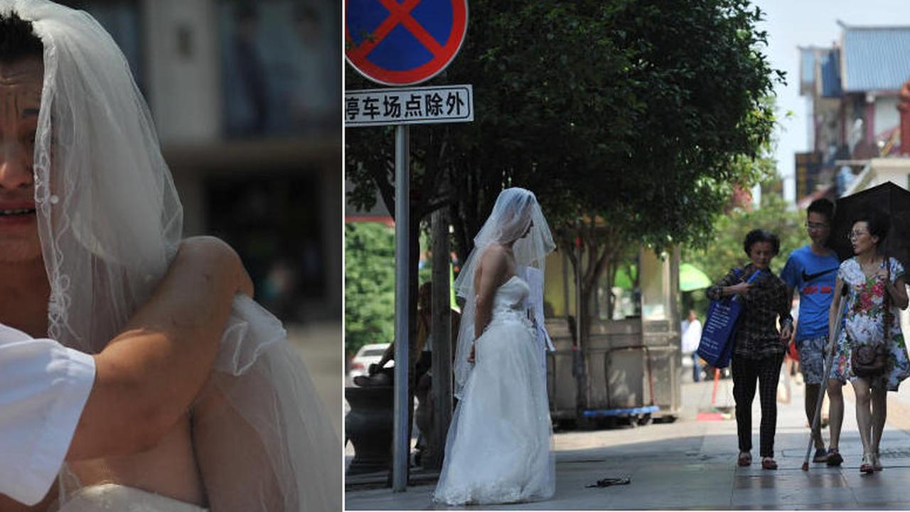 Demi Pengobatan Anak, Pria di Tiongkok Rela Kenakan Gaun Pengantin
