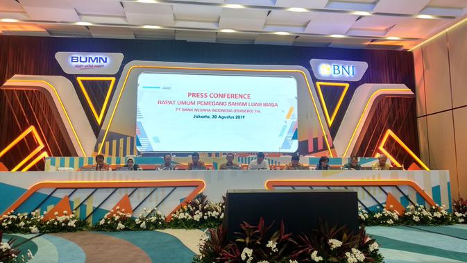 Press Conference Rapat Umum Pemegang Saham Luar Biasa (RUPSLB PT Bank Negara Indonesia (Persero) Tbk (BNI).