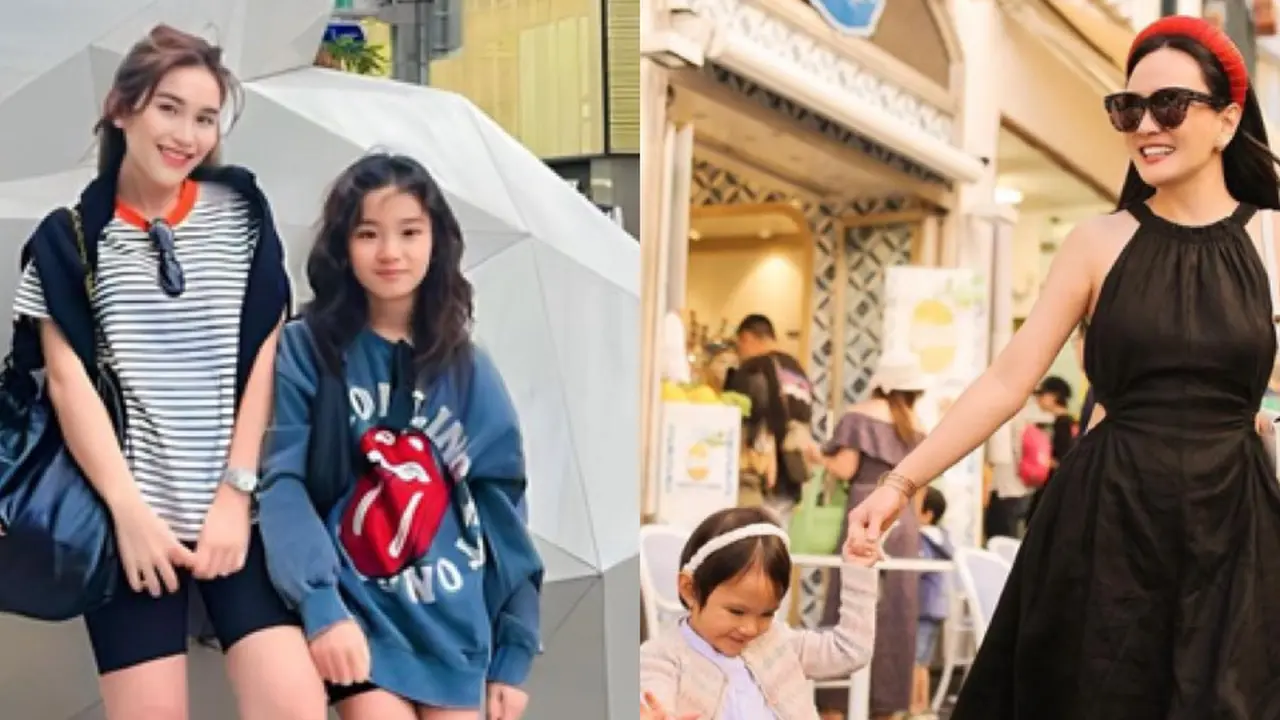 Ayu Ting Ting dan Shandy Aulia saat liburan ke luar negeri bersama putrinya