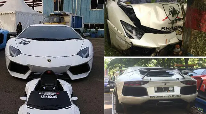 Mobil mewah Lamborghini Aventador milik Raffi Ahmad yang seharga Rp 13 miliar mengalami kecelakaan dan mengalami rusak parah.