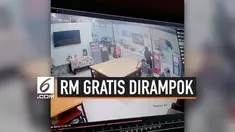 Rumah makan gratis di Jalan Raya Ciangsana, Kabupaten Bogor dimasuki gerombolan garong. Perisitwa itu terkeram kamera pengintai.