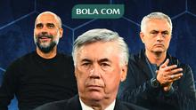 Ilustrasi - Pep Guardiola, Jose Mourinho, Carlo Ancelotti (Bola.com/Salsa Dwi Novita)