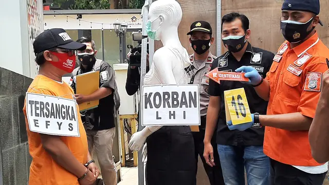 Polresta Bandara Internasional Soekarno Hatta menggelar rekontruksi kasus pelecehan seksual, pemerasan dan penipuan di Bandara Soetta
