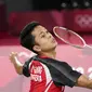 Di babak semifinal, Anthony Sinisuka Ginting akan bertemu dengan pemenang partai perempatfinal lainnya, Chen Long (Cina) melawan Chou Tien Chen (Chinese Taipei). (Foto: AP/Markus Schreiber)