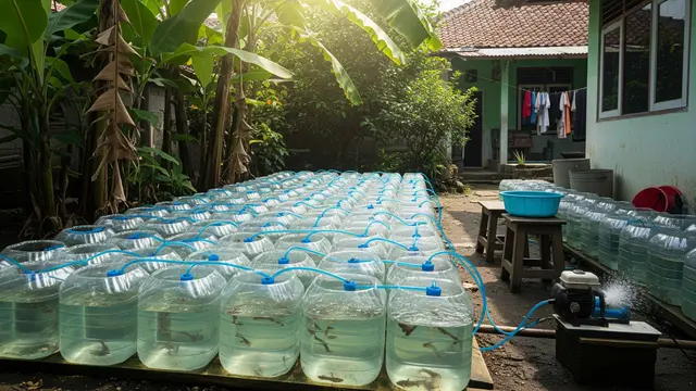 Kolam Ternak Lele dari Galon Bekas