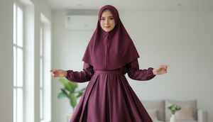 Model Abaya Satin Polos Syari Sopan (Foto:Gemini)