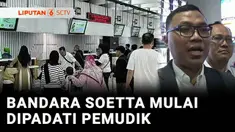 Tidak hanya terminal, tapi Bandara Soekarno-Hatta, Tangerang, Banten, ini sudah mulai dipadati para pemudik sejak Sabtu sore. Sebagian memilih mudik lebih awal untuk menghindari penumpukan.